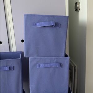 Set of lavender Foldable Fabric Storage Bins. 6 Pieces 10,5”x10,5”